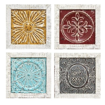 HOME ROOTS Accent Tile Wall ArtMulticolor - Set of 4, 4PK 321131